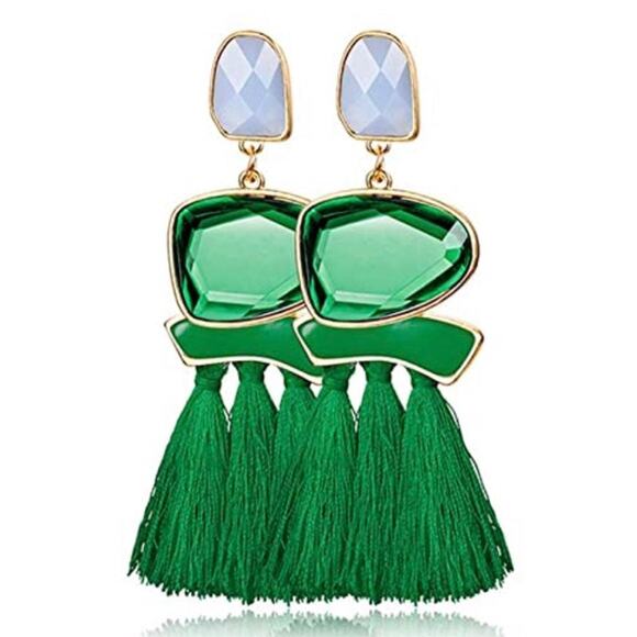 Jewel Tassel Drop Earrings - Picture 1 of 1